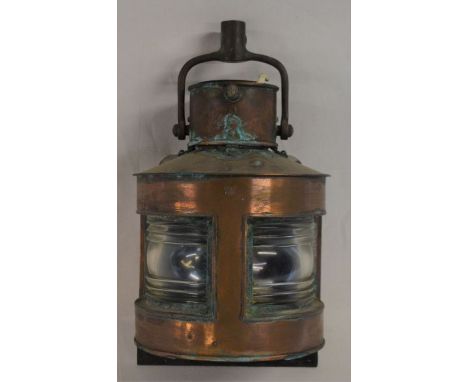 Copper ships lantern dated 1942