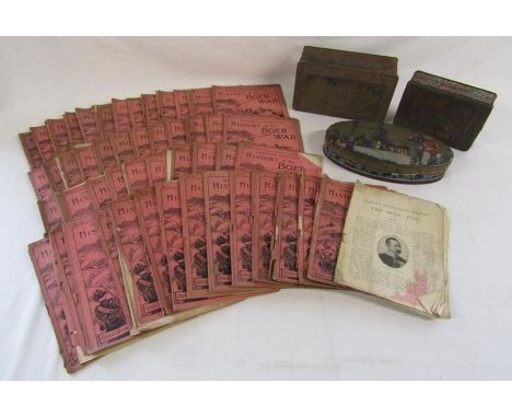 Cassells Illustrated 'History of the Boer War' (No.48 missing) and vintage tins including Riley's Toffee and Geo. Bassett &am