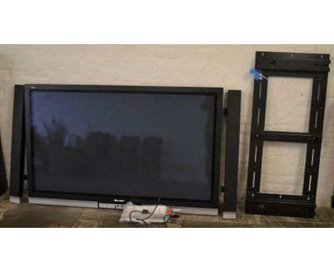 A Very large Panasonic Viera wall mounted 65inch TV with side speakers &amp; wall bracket - model TH-65PV500B