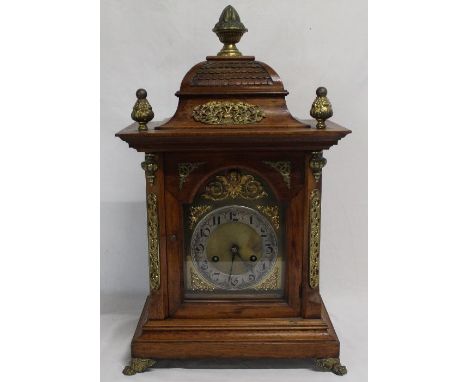 J Unghans oak cased mantel clock