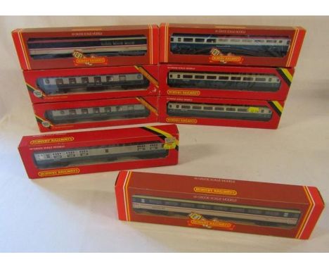 8 x Hornby 00 gauge carriages - R921 Inter-City Mk2 coach -R428 MK3 First class coach -R489 MK3 2nd coach -R427 Inter-City Bu