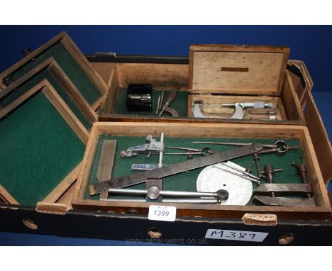 A quantity of engineering Gauges and Tools including two Micrometers, (NSK, Japan and Reed, USA), lathe attachments, Moore & 