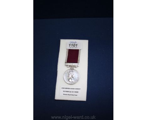 An Army Long Service and Good Conduct Medal, Bar 'Regular Army' to: W/418550 Cpl. M.E Wilkes, Women's Royal Army Corps (under