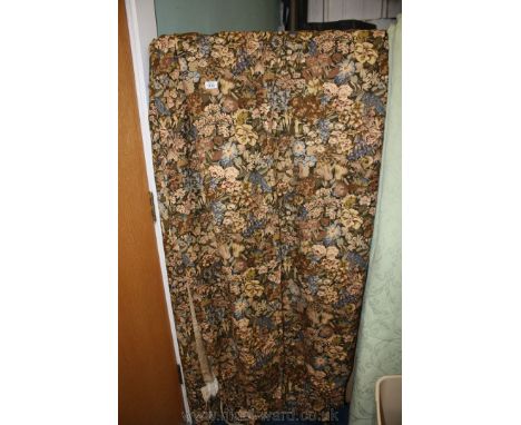 A pair of full length 'Liberty' linen Curtains, 101'' drop x 66'' wide