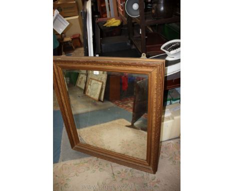 A gilt framed bevel plate Mirror, 35 1/2" x 39".