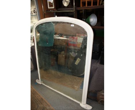 A white painted Overmantle Mirror, 43" x 52".
