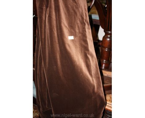 A pair of thermal lined brown Velvet Curtains
