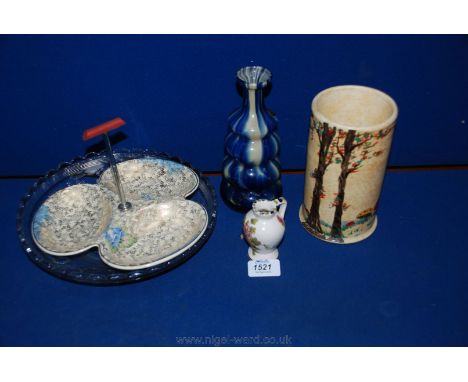 A quantity of china including a Radford vase, 6 3/4'' tall, painted with trees and toadstools, signed to base I - EFV , a Roy