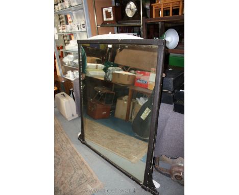 A wooden framed Overmantle Mirror, 40 1/2" x 50 1/4".