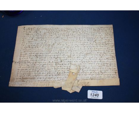 An interesting autographed Document from the first year of Charles I (1625). Copy of letter patent confirming the appointment