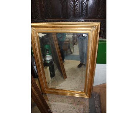 A gilt framed bevel plated Mirror, 32 3/4" x 45".