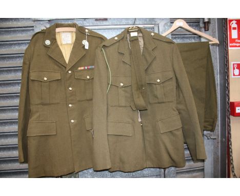 Two green Army Jackets and a pair of trousers