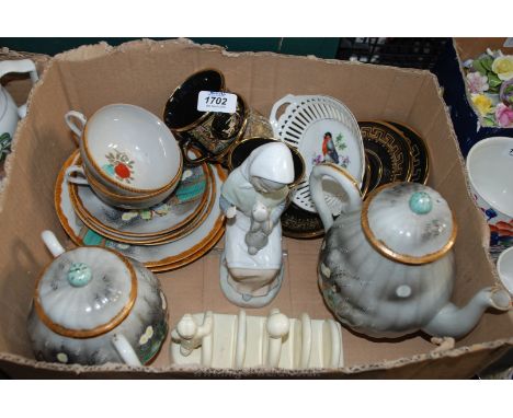 A quantity of china including part Japanese tea service, Lurpack toast rack, three Greek cups and saucers, etc.