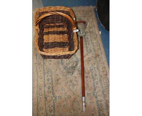 A 1960's Shopping Basket and a Shooting Stick by Mills Munitions of Birmingham.