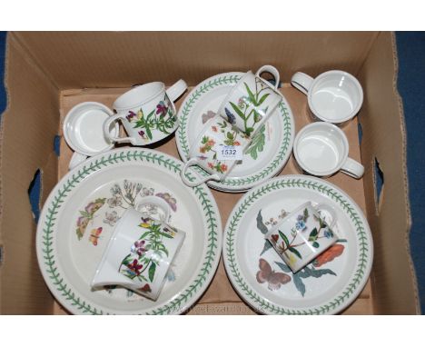 A quantity of Portmeirion 'Botanic Garden' Dinner ware including dinner, breakfast and side plates, milk jug and tea cups, so