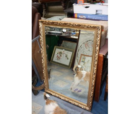 A gilt framed bevelled plated Mirror, 28 1/4" x 40 1/4"