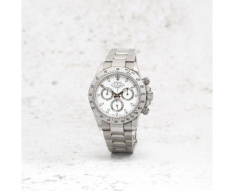 Rolex. A fine and rare stainless steel automatic chronograph bracelet watch with 'APH' dialModel: Cosmograph DaytonaReference