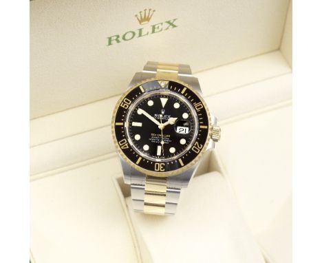 Rolex. A stainless steel and gold automatic calendar bracelet watchModel: Sea-DwellerReference: 126603Date: Purchased 4th Sep