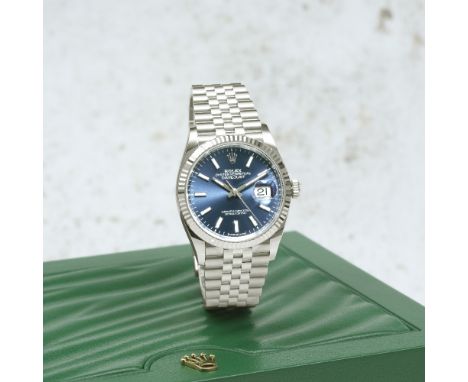 Rolex. A stainless steel and white gold automatic calendar bracelet watchModel: Datejust 36Reference: 126234Date: Purchased 2