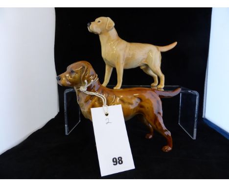 A Goebel figure of a Labrador, plus another by Beswick. (2), 