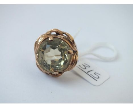 A fancy citrine ring in 9ct - size N - 7.7gms
