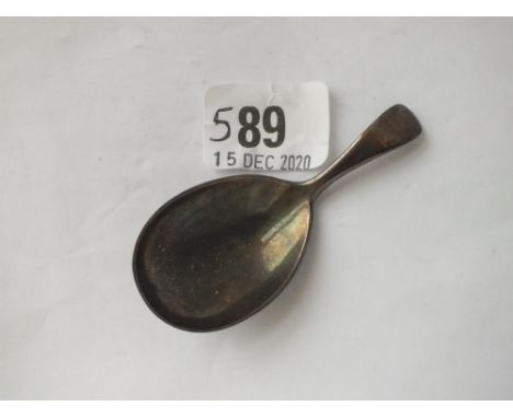 A Victorian OE pattern plain caddy spoon - London 1868 by GA 
