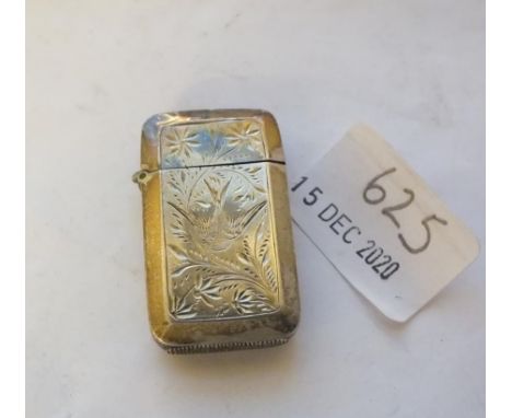 Another vesta case with engraved ascetic decoration - Birmingham 1884 by E &amp; R