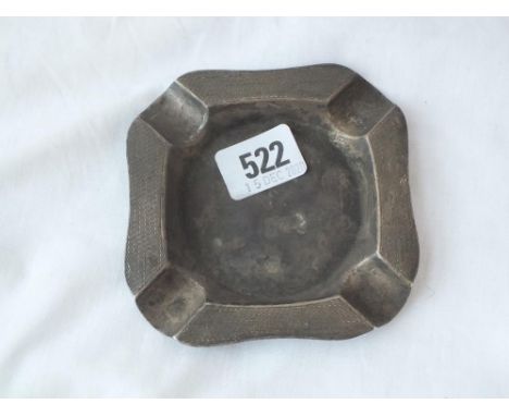 A square ashtray with engine turned decoration - 4" square - B'ham 1925