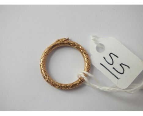 A Victorian snake split ring (15ct tested) - size K - 3.3gms