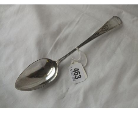 A George III Exeter bright cut table spoon - 1796 by R. Ferris 