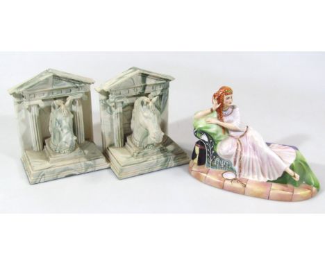 Peggy Davis Illustrated Ladies of The Stage ceramic figure of Lillie Langtry, polychrome decorated, printed marks beneath, 18