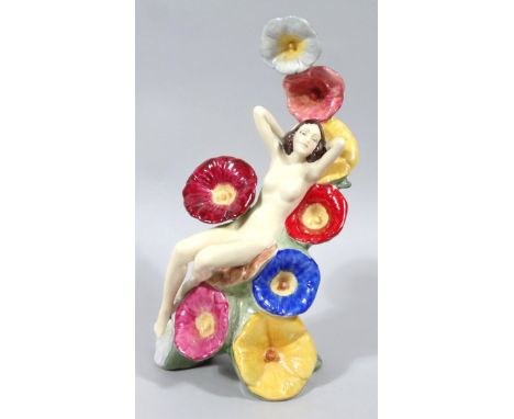 A Carltonware Carlton girls figure, Holly Hocks no. 343/1250 by Douglas V Tootle, polychrome decorated with printed marks, 24