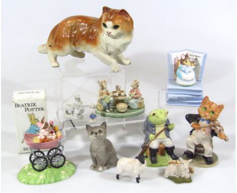 Various Beatrix potter and other figure groups, to include large sized Sporting Collection Beswick Fly Fishing no. 432/1500 1