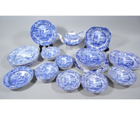 Various Copeland Spode Italian pattern tableware, to include teapot, 11cm high, plates, side plates, bowls, saucers, etc, pri