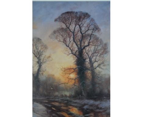 John Trickett (20thC). Pheasant before trees on a winter's day, artist signed print, limited edition no. 54/500, 33cm x 28cm.