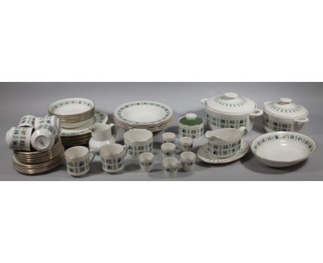 A Royal Doulton tapestry pattern part dinner service, to include lidded tureen, another smaller, gravy boat on stand, open ve