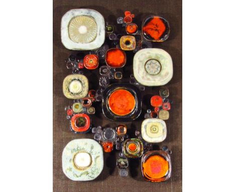 An Anne & Phllip Plant (1977) Lamella ceramic raised collage, unsigned, attributed verso, 70cm x 47cm.