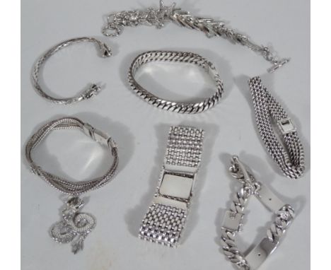 Various silver Thomas Sabo and other costume jewellery, to include a Rebel at Heart dragon bangle, a dragon pendant, identity