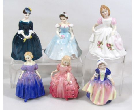Six various miniature Royal Doulton figures, to include Dinky Do HN1678, 12cm high, printed marks beneath. (6)