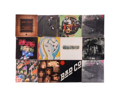 A collection of Rock vinyl LPs comprising two first pressing "Rod Stewart- Gasoline Alley", "Led Zeppelin III", "The Electric