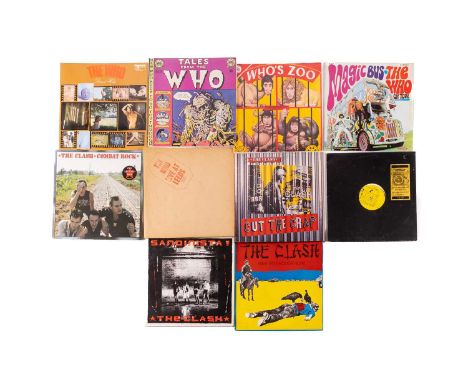 The Clash/ The Who: ten original vinyl LPs comprising "Give Em Enough Rope", "Sandinista", "This Is Radioclash", "Cut The Cra