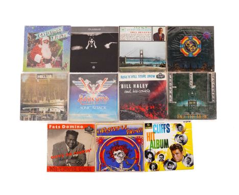 Eleven mixed-genre vinyl LPs, comprising Fats Domino, 'Carry on Rockin'' (London Records HA-P2041), The Beach Boys, 'Holland'