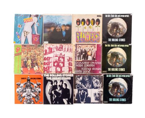 The Rolling Stones: fifteen original vinyl LPs comprising a Japanese first pressing of "Only Rock and Roll", six "Big Hits Hi