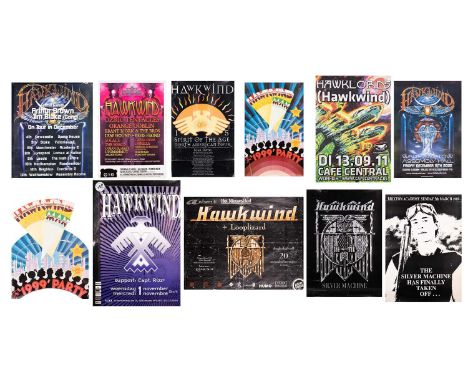 Hawkwind: fourteen original concert posters comprising "Hawkwind: Silver Machine" (42cm x 59cm), four "The Silver Machine Has