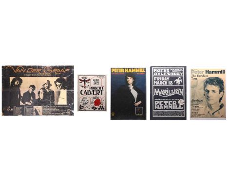 A collection of five original concert posters comprising "Van Der Graaf Generator- The Quiet Zone- The Pleasure Dome", (100cm