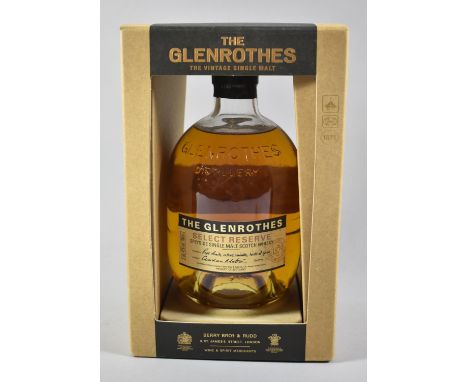 A Single Bottle of the Glenrothes Select Reserve Speyside Single Malt Scotch Whisky, In Original Cardboard Carton, Signed by 