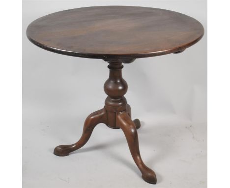 A 19th Century Mahogany Birdcage Top Tripod Table, 80cm diameter 