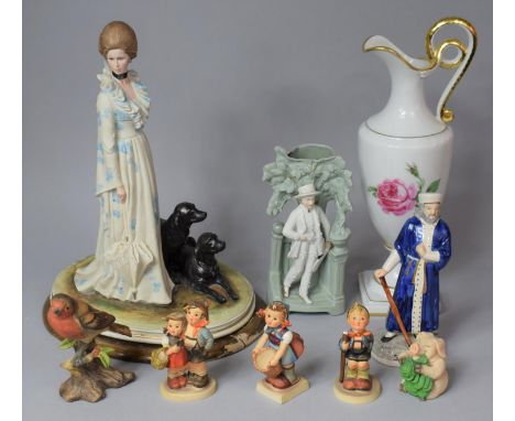 A Collection of Various Continental Ceramics Comprising Goebels Figurine, Bisque Robin, Capodimonte Figure of Lady and Labrad