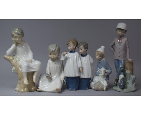 A Collection of Five Spanish Figures to Comprise Two Lladro and Three Nao (Some Condition Flaws) 