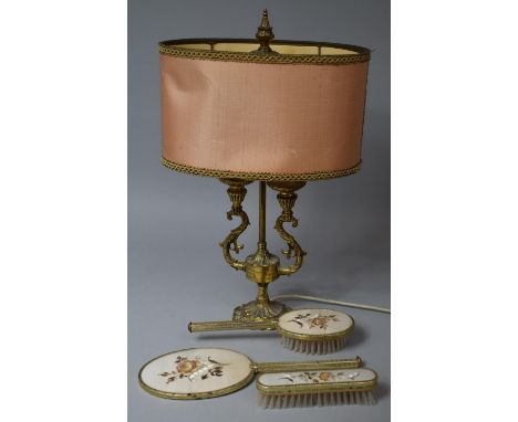 A Dressing Table Set and a Two Branch Table Lamp 